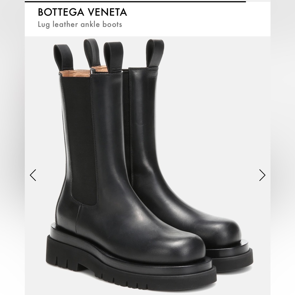 Bottega Veneta Black Leather Ankle Boots